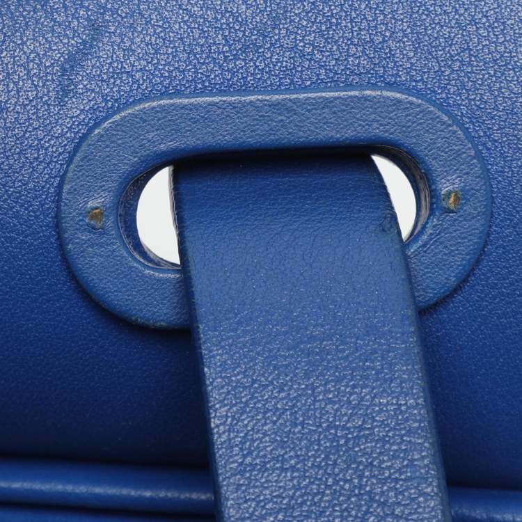 Pre Owned Ralph Lauren Ricky Two Tone Blue Leather Tote