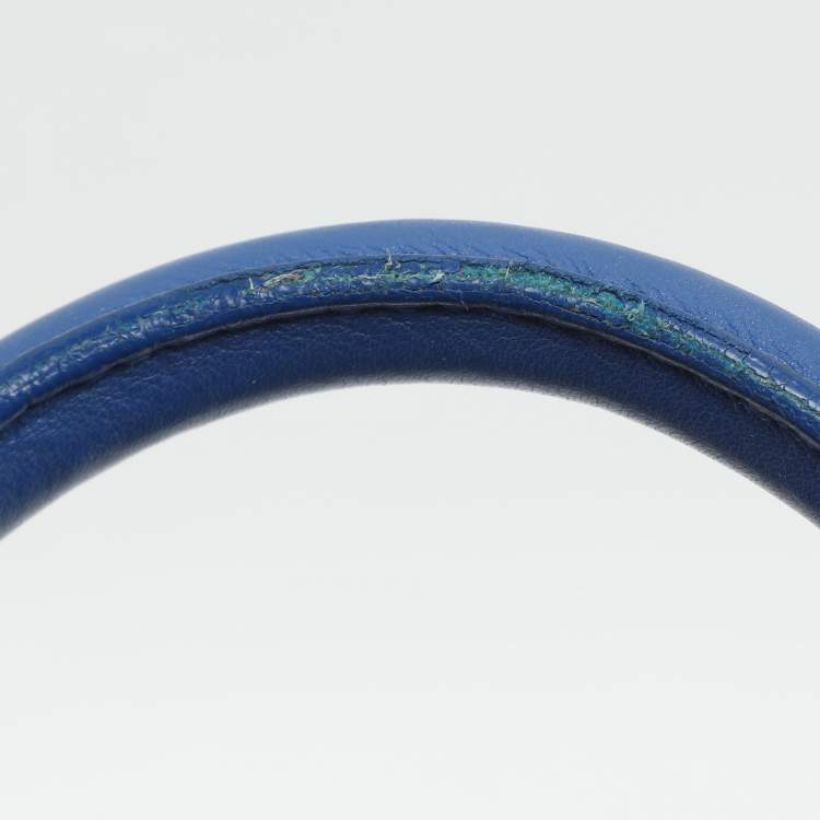 Pre Owned Ralph Lauren Ricky Two Tone Blue Leather Tote