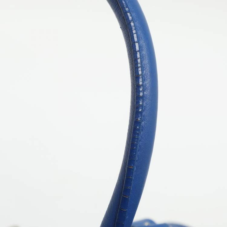 Pre Owned Ralph Lauren Ricky Two Tone Blue Leather Tote