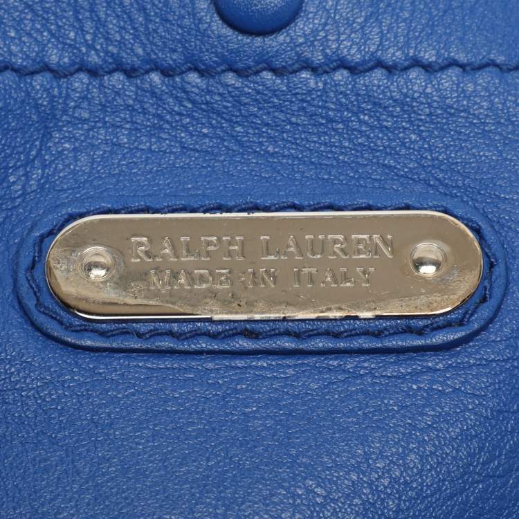 Pre Owned Ralph Lauren Ricky Two Tone Blue Leather Tote