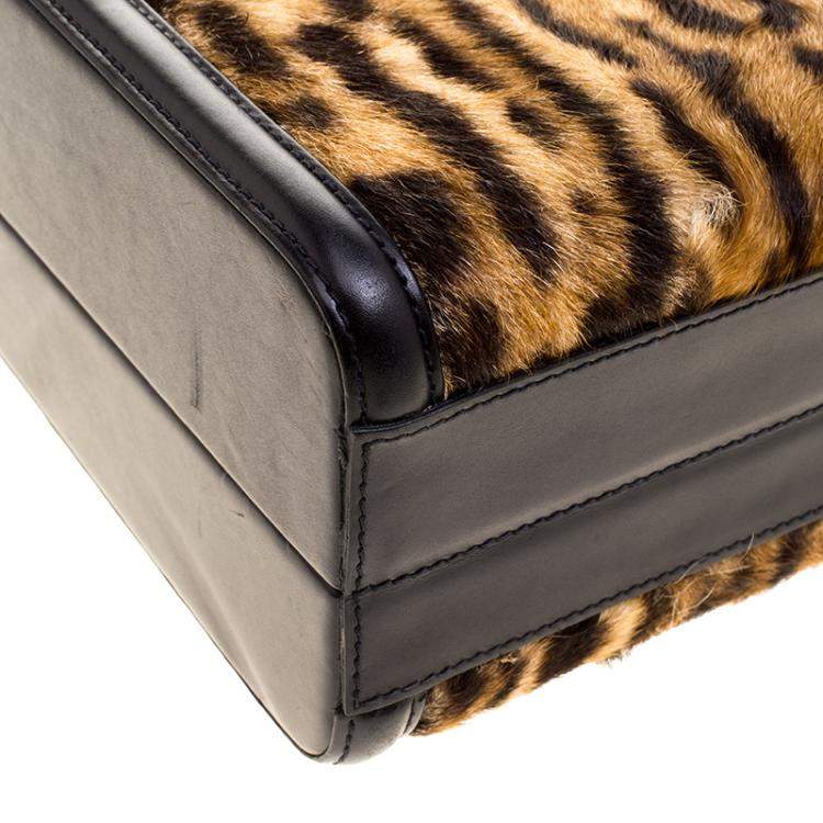 مملوكة مسبقًا Ralph Lauren Leopard Print Calfhair Satchel
