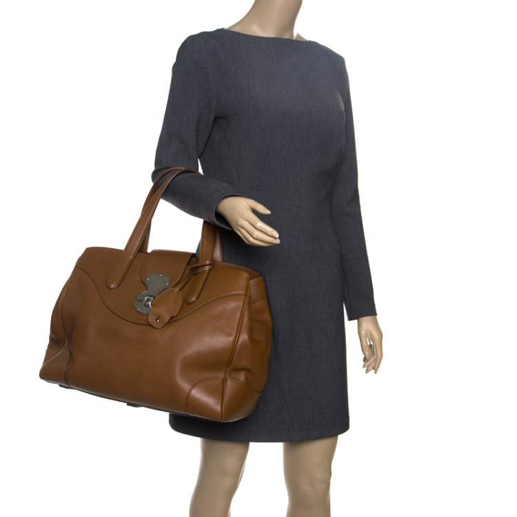 Pre Owned Ralph Lauren Brown Leather Ricky Tote