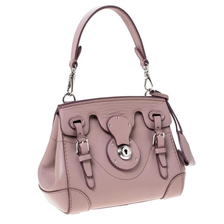 Pre Owned Ralph Lauren Pale Pink Leather Mini Ricky Tote