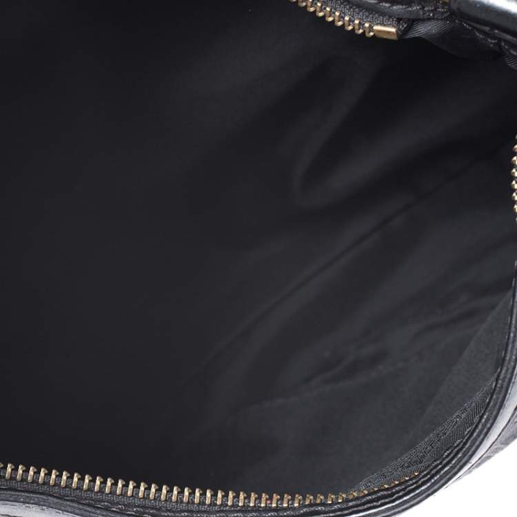 Pre Owned Ralph Lauren Black Canvas and Leather Shoulder Bag