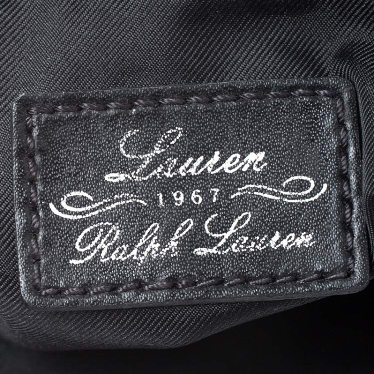 Pre Owned Ralph Lauren Black Canvas and Leather Shoulder Bag