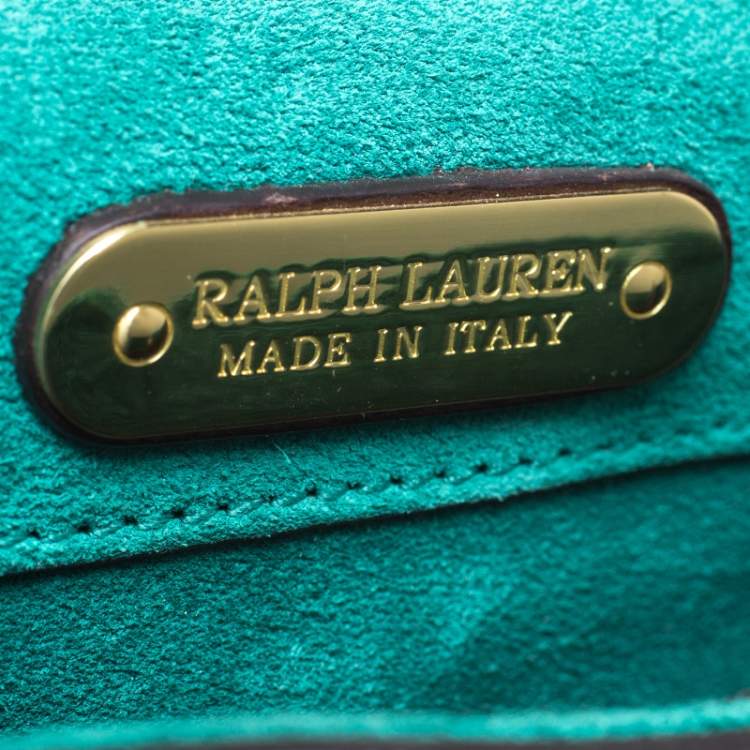Pre Owned Ralph Lauren Turquoise Suede aand Leather Embroidered Saddle Bag