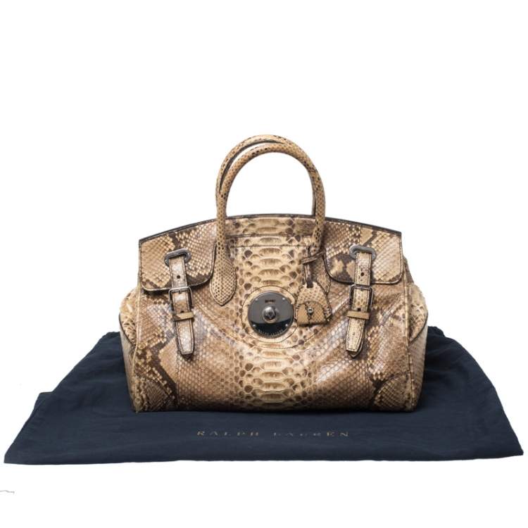 Pre Owned Ralph Lauren Beige Python Ricky Tote