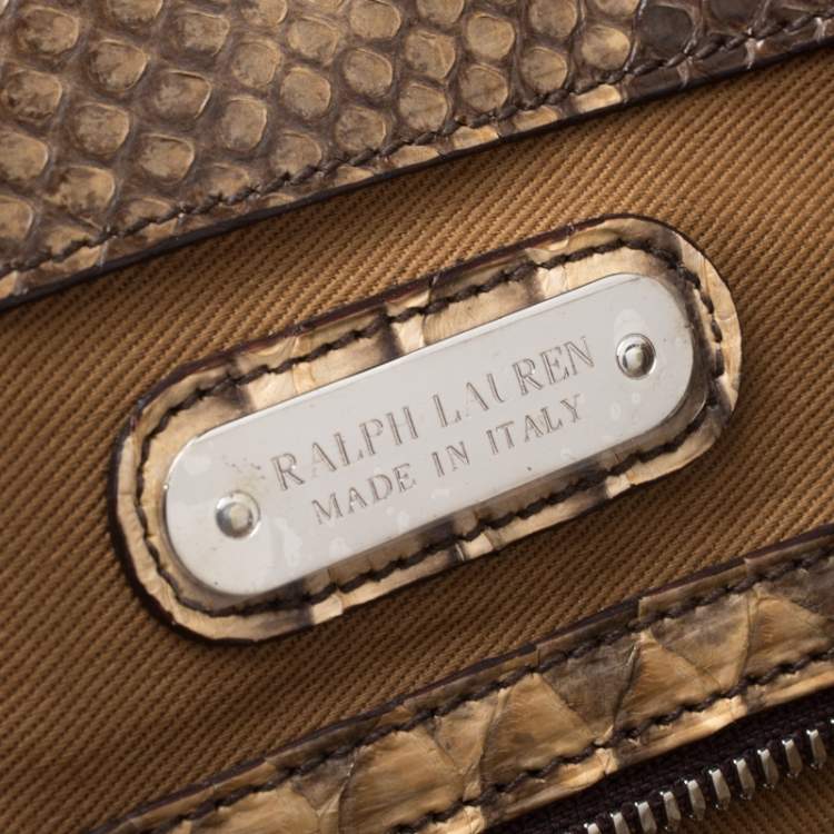 Pre Owned Ralph Lauren Beige Python Ricky Tote