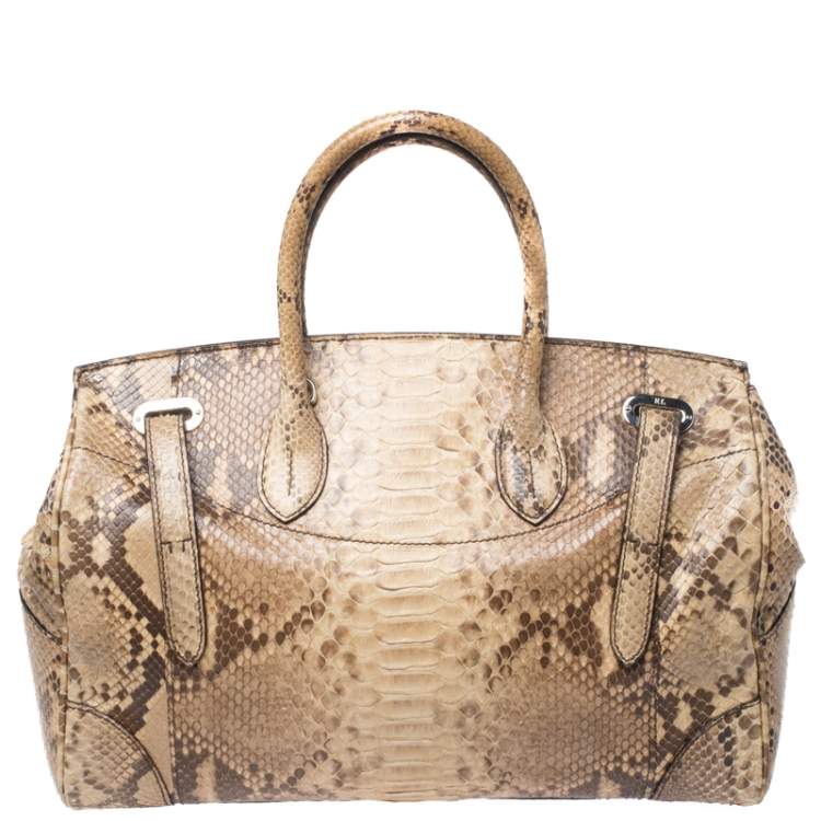 Pre Owned Ralph Lauren Beige Python Ricky Tote