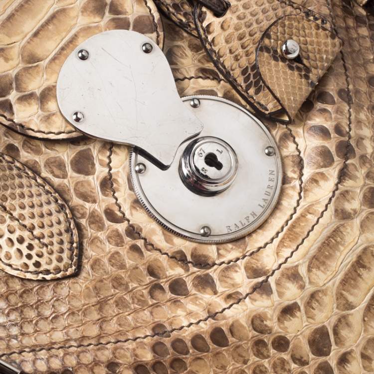 Pre Owned Ralph Lauren Beige Python Ricky Tote