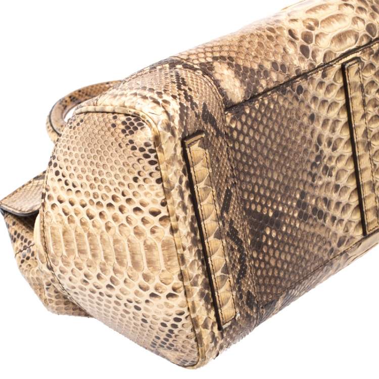 Pre Owned Ralph Lauren Beige Python Ricky Tote