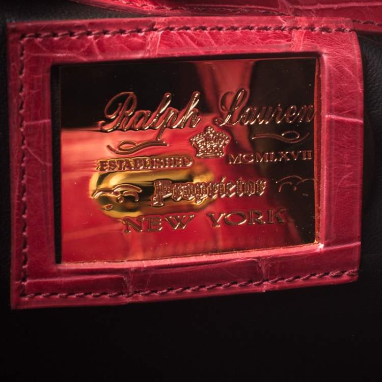Pre Owned Ralph Lauren Red Alligator Ricky 33 Tote