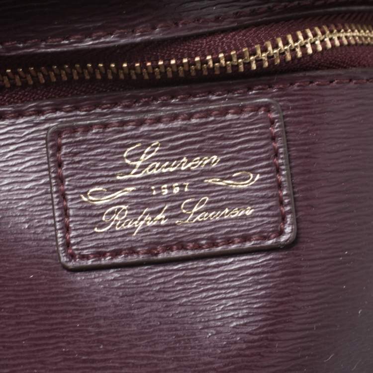 Pre Owned Ralph Lauren Burgundy Leather Tote