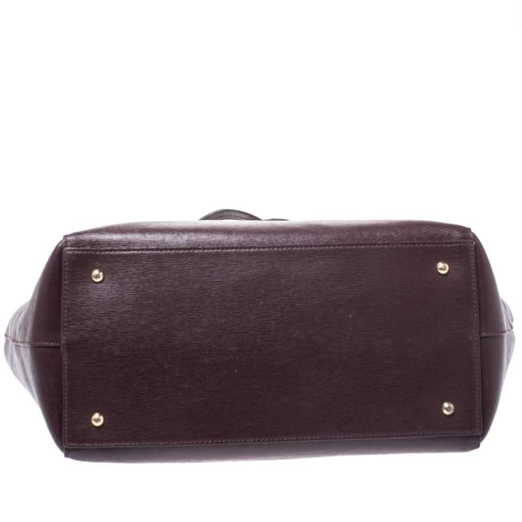 Pre Owned Ralph Lauren Burgundy Leather Tote