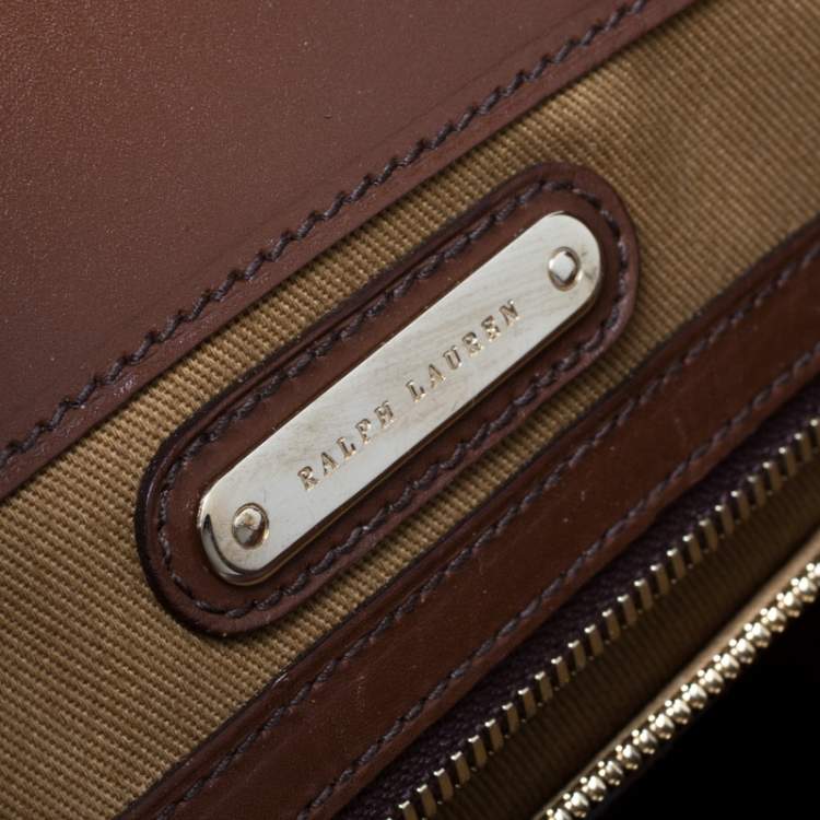مملوكة مسبقًا Ralph Lauren Brown Leather Ricky 32 Tote
