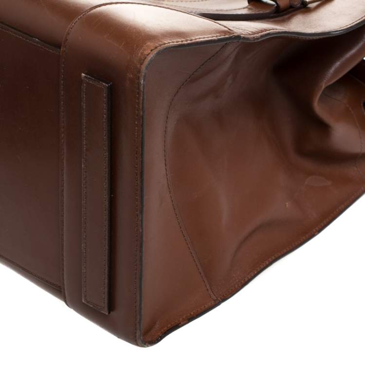 مملوكة مسبقًا Ralph Lauren Brown Leather Ricky 32 Tote