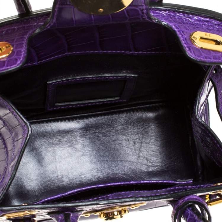 Pre Owned Ralph Lauren Purple Alligator Mini Ricky Tote