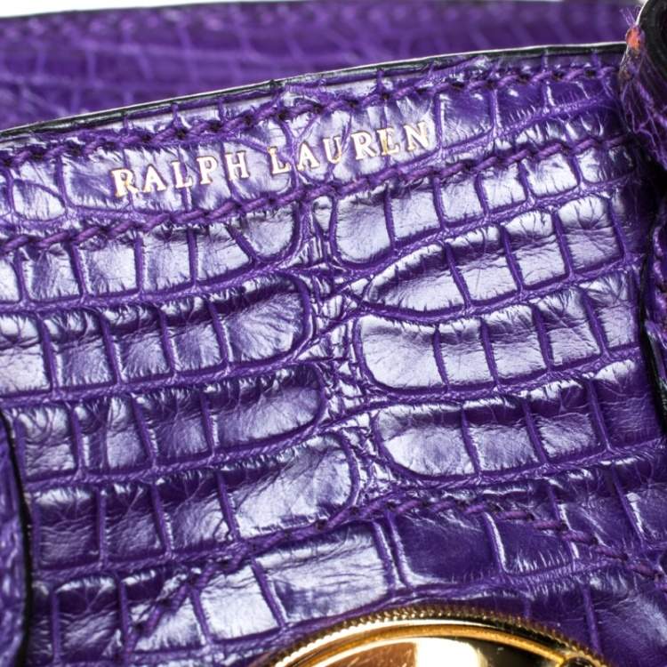 Pre Owned Ralph Lauren Purple Alligator Mini Ricky Tote