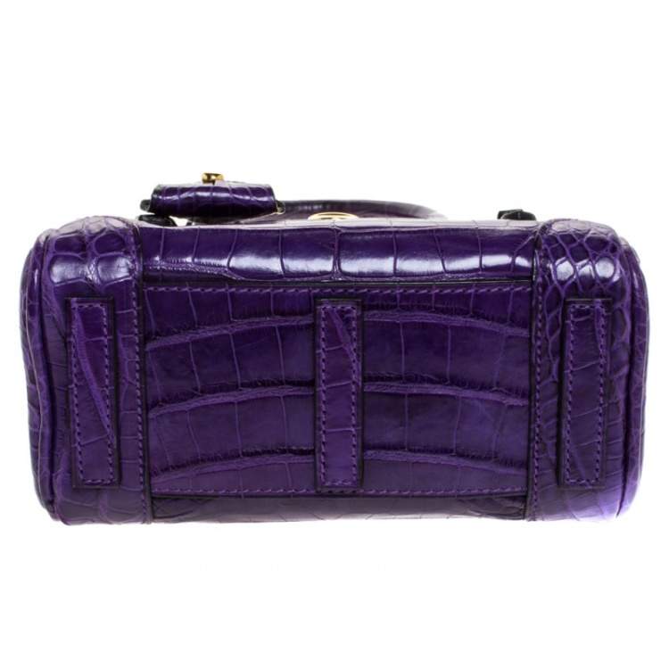 Pre Owned Ralph Lauren Purple Alligator Mini Ricky Tote