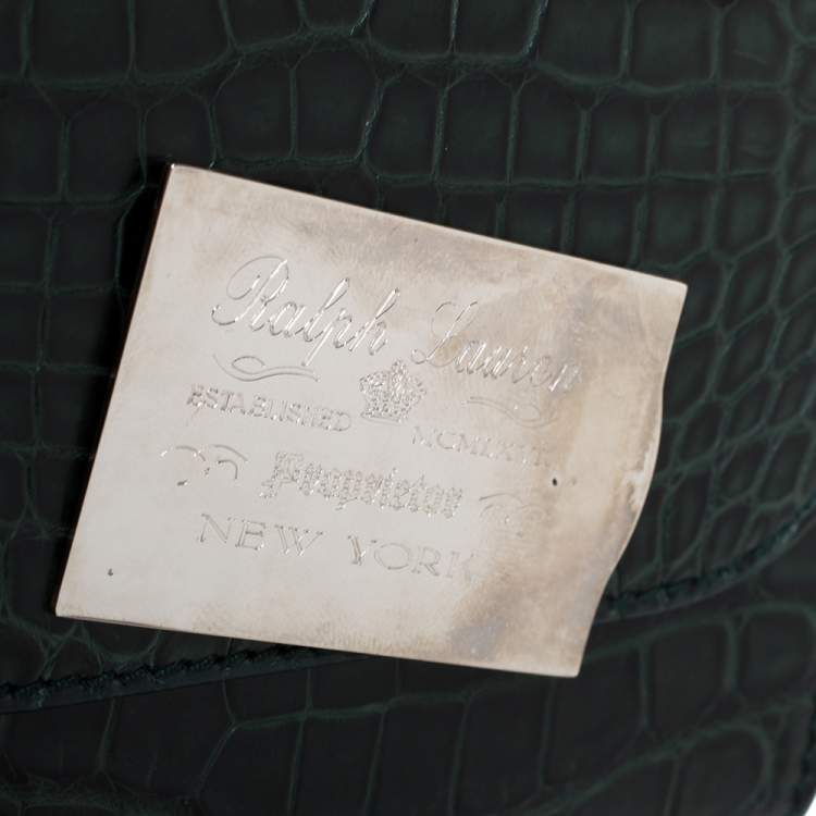 Pre Owned Ralph Lauren Green Alligator Easy Shopper Tote