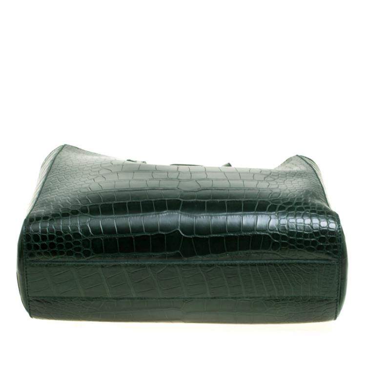 Pre Owned Ralph Lauren Green Alligator Easy Shopper Tote
