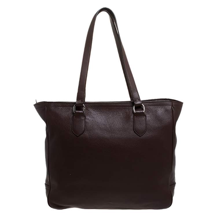 Pre Owned Ralph Lauren Brown Leather Shopper Tote