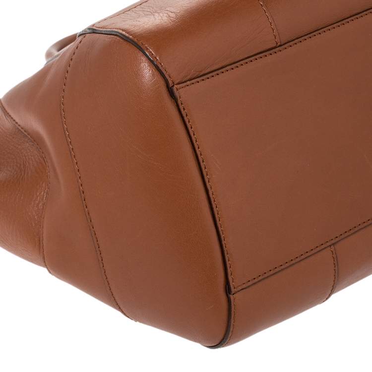 Pre Owned Ralph Lauren Tan Leather Equestrian Buckle Satchel