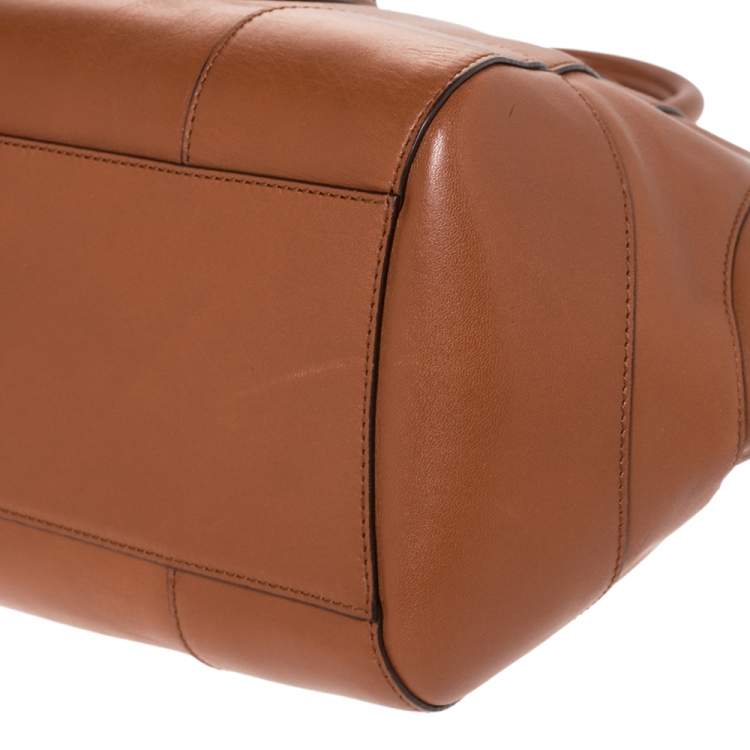 Pre Owned Ralph Lauren Tan Leather Equestrian Buckle Satchel
