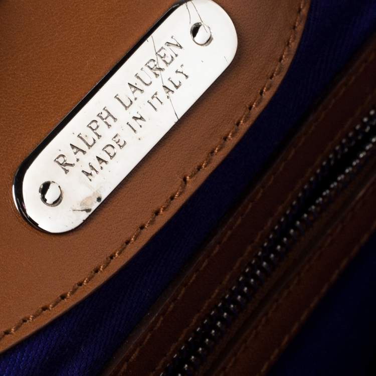 Pre Owned Ralph Lauren Tan Leather Equestrian Buckle Satchel