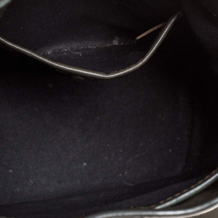 Pre Owned Ralph Lauren Olive Green Leather Ricky Drawstring Bucket Bag
