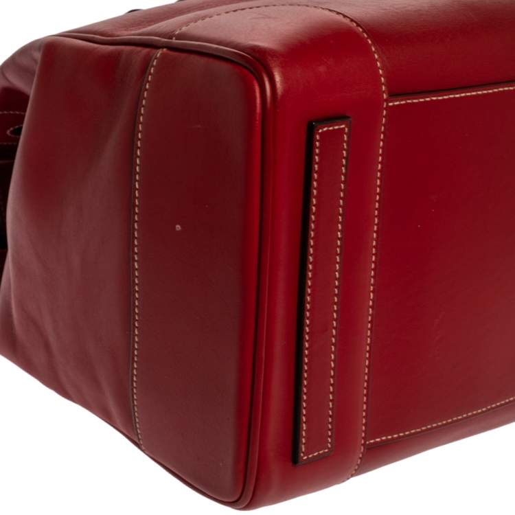 Pre Owned Ralph Lauren Red Soft Leather Ricky 33 Tote
