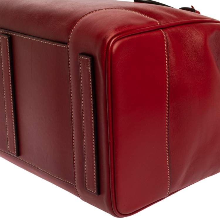Pre Owned Ralph Lauren Red Soft Leather Ricky 33 Tote