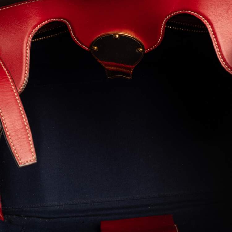 Pre Owned Ralph Lauren Red Soft Leather Ricky 33 Tote