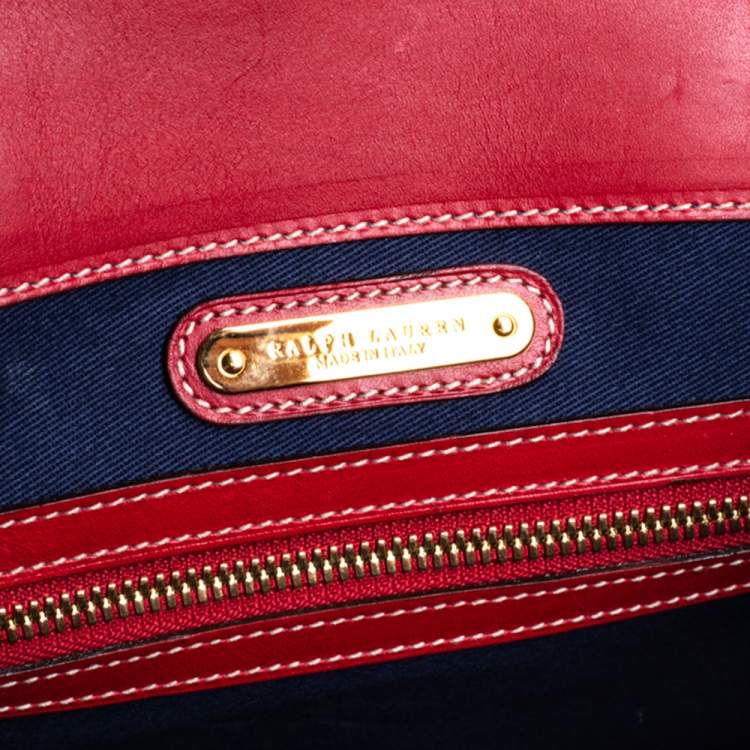 Pre Owned Ralph Lauren Red Soft Leather Ricky 33 Tote