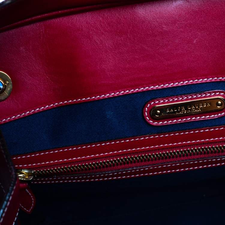 Pre Owned Ralph Lauren Red Soft Leather Ricky 33 Tote