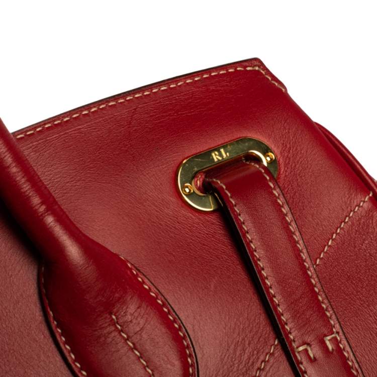 Pre Owned Ralph Lauren Red Soft Leather Ricky 33 Tote