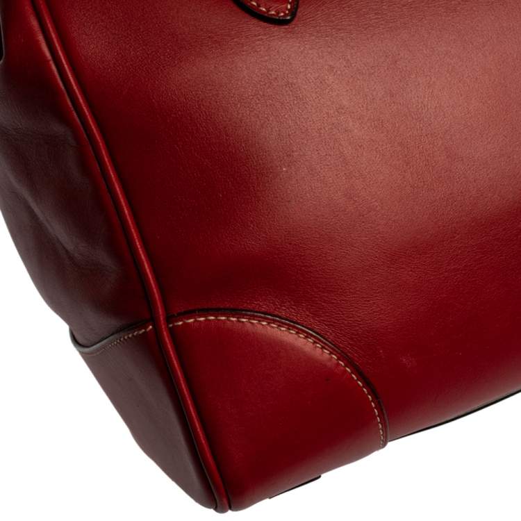 Pre Owned Ralph Lauren Red Soft Leather Ricky 33 Tote