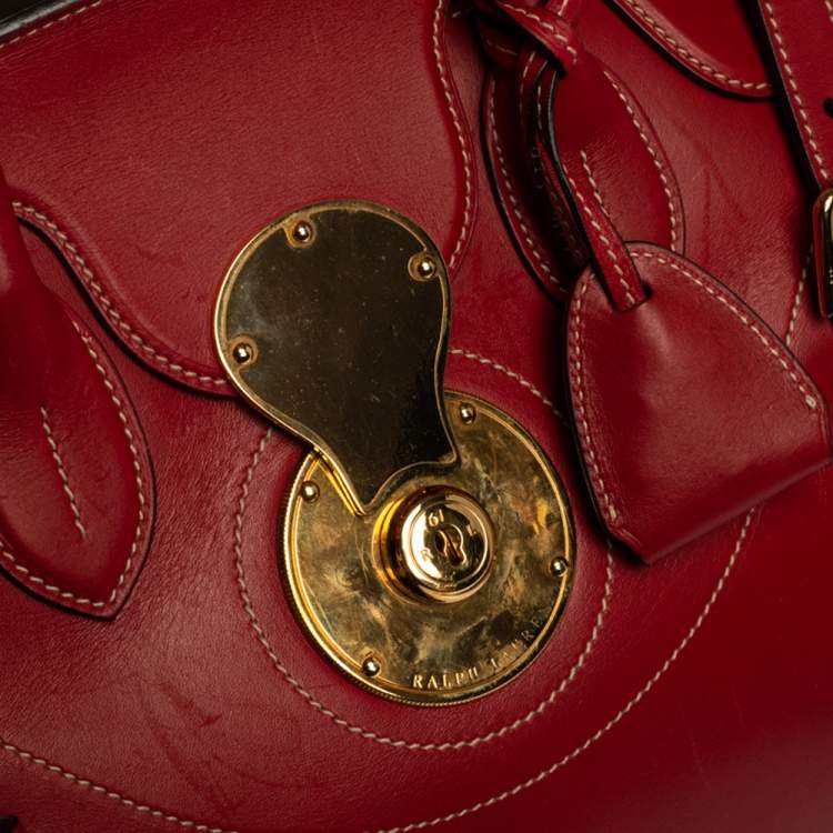 Pre Owned Ralph Lauren Red Soft Leather Ricky 33 Tote