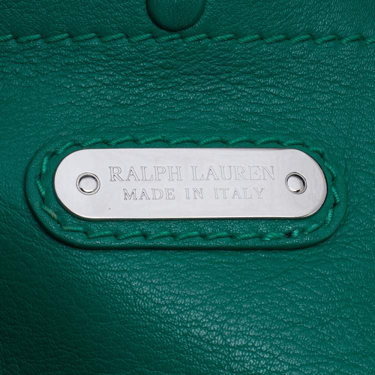 Pre Owned Ralph Lauren Green/Blue Leather Ricky Tote