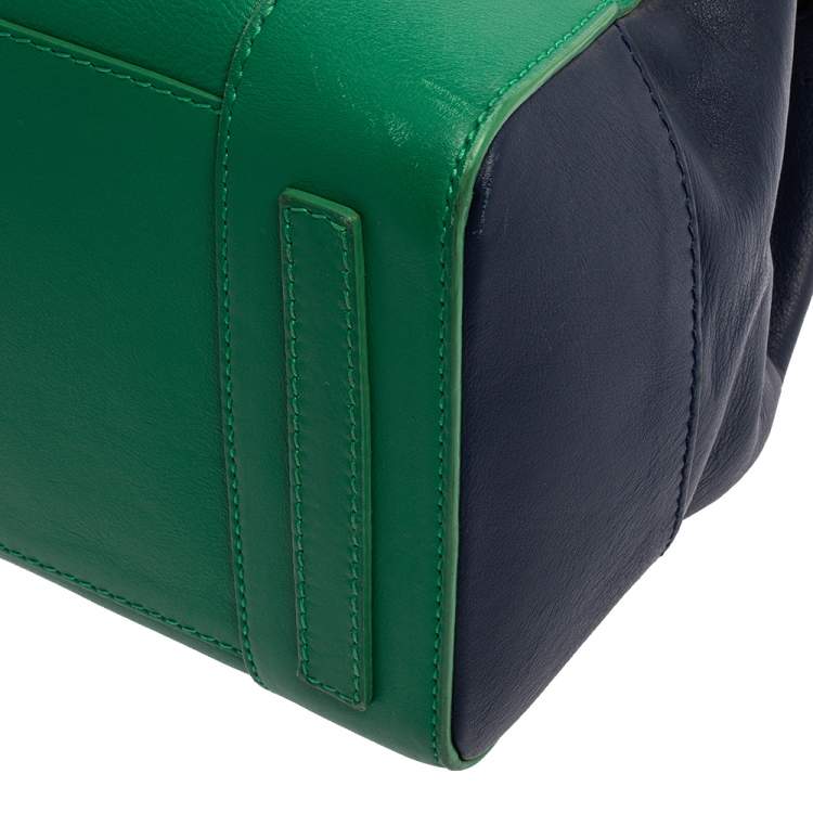 Pre Owned Ralph Lauren Green/Blue Leather Ricky Tote