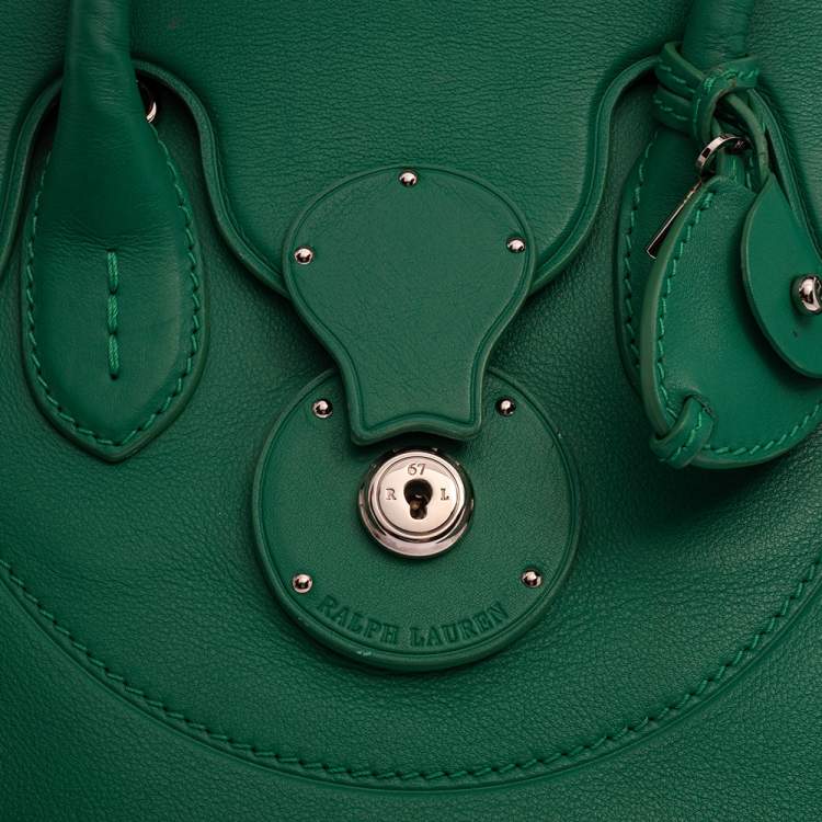 Pre Owned Ralph Lauren Green/Blue Leather Ricky Tote