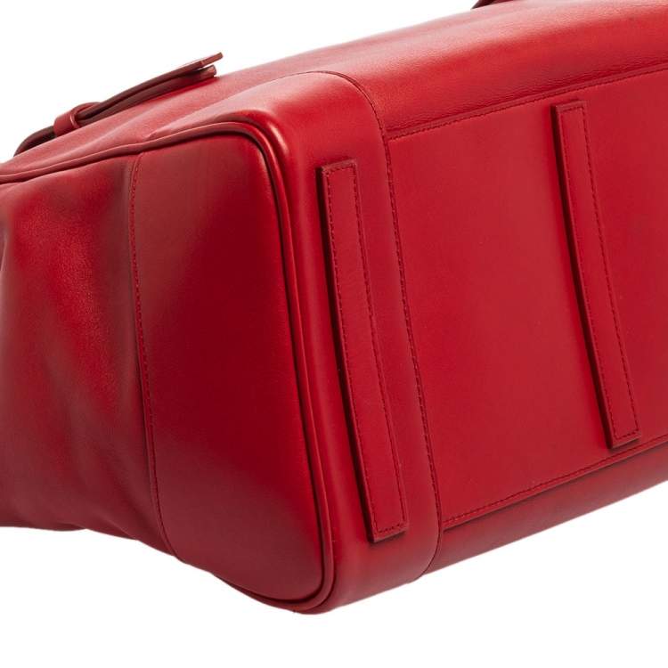 Pre Owned Ralph Lauren Red Leather Ricky 32 Tote