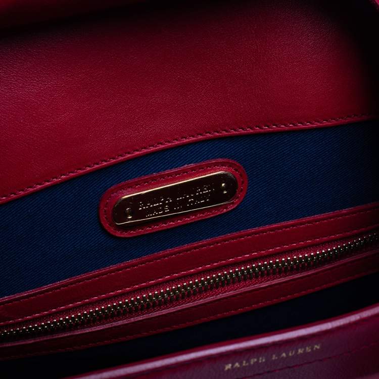 Pre Owned Ralph Lauren Red Leather Ricky 32 Tote