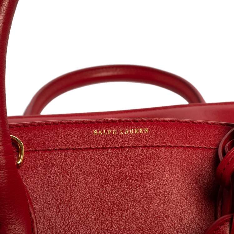 Pre Owned Ralph Lauren Red Leather Ricky 32 Tote