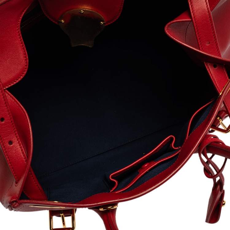 Pre Owned Ralph Lauren Red Leather Ricky 32 Tote