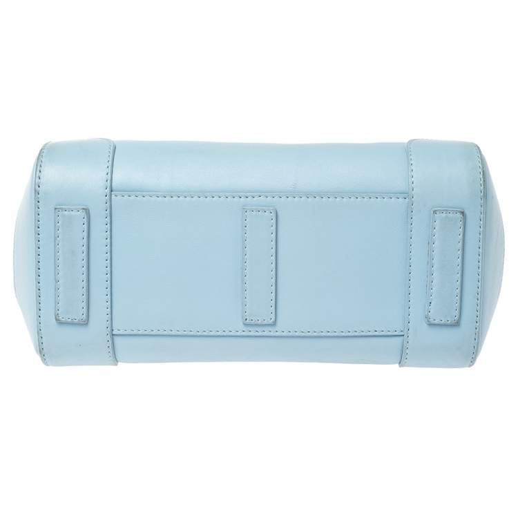 Pre Owned Ralph Lauren Light Blue Leather Soft Ricky Tote