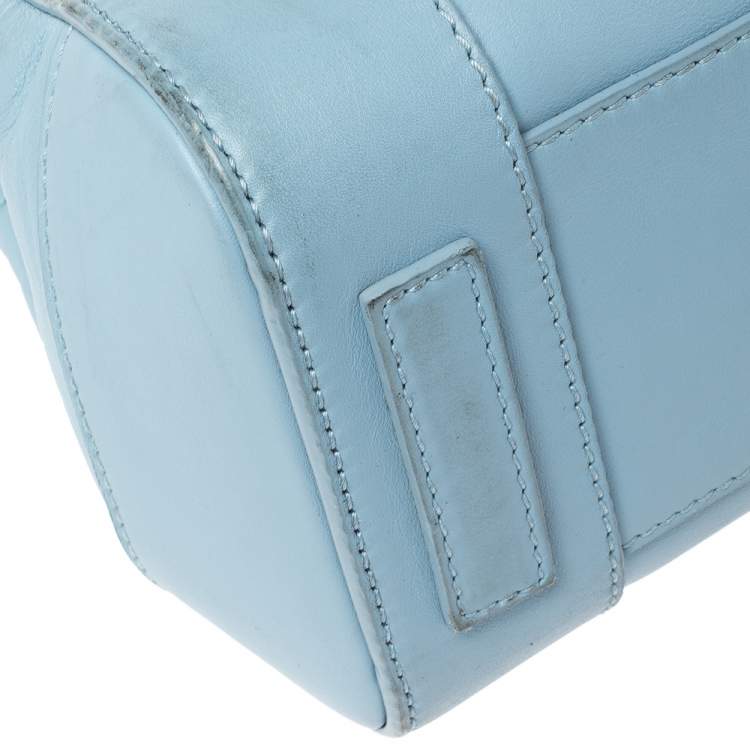 Pre Owned Ralph Lauren Light Blue Leather Soft Ricky Tote