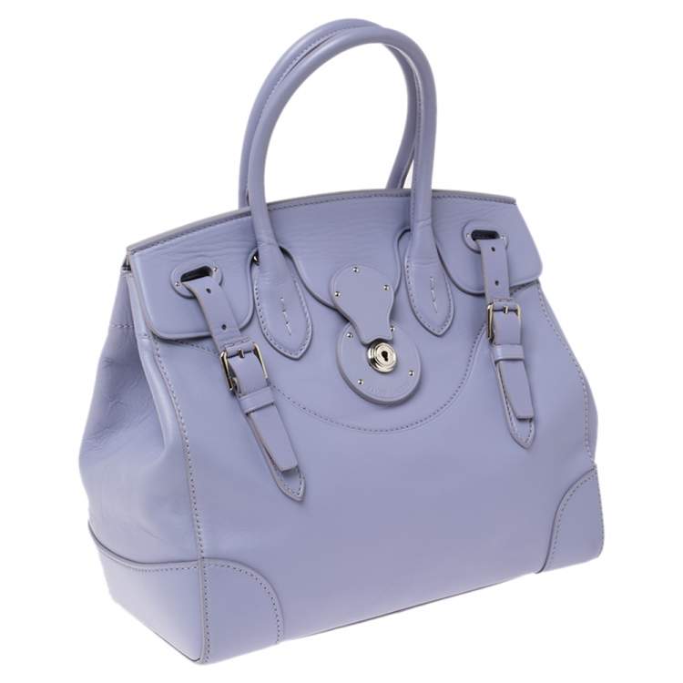 Pre Owned Ralph Lauren Lilac Leather Ricky 32 Tote