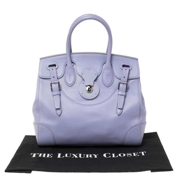 Pre Owned Ralph Lauren Lilac Leather Ricky 32 Tote