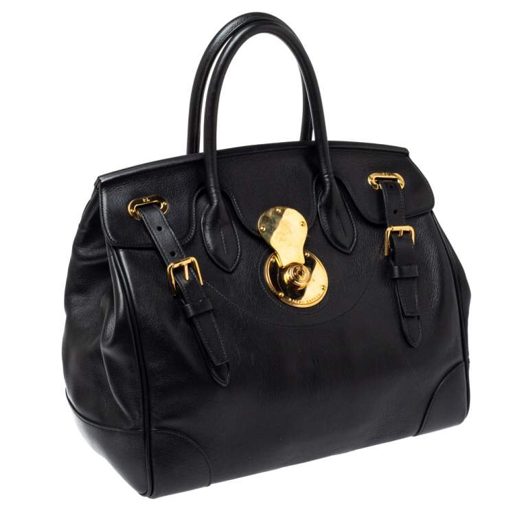 Pre Owned Ralph Lauren Black Soft Leather Ricky 33 Tote